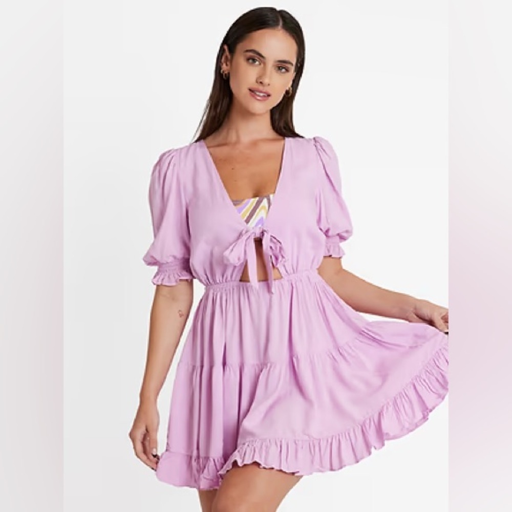 Cupshe Island Escape Puff Sleeve Mini Dress Size Medium